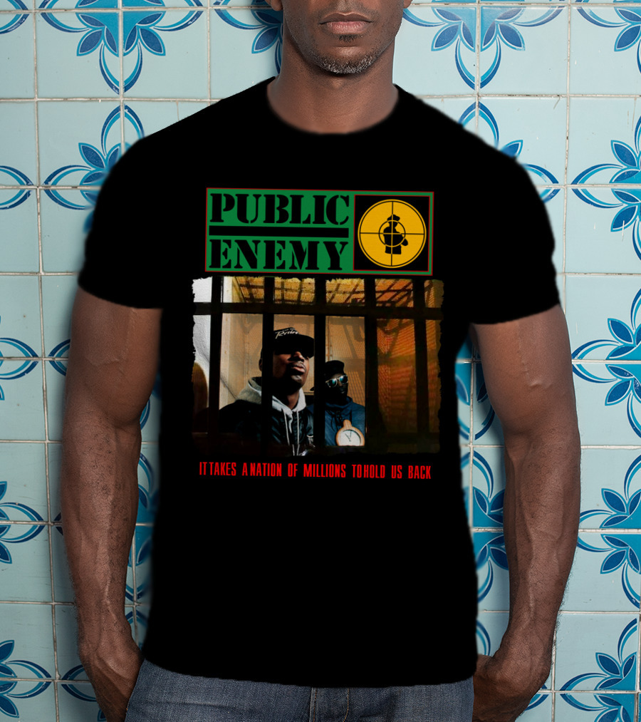 Public Enemy It Takes A Nation Of Millions To Hold Us Back Prison Bars Rap Group T-Shirt