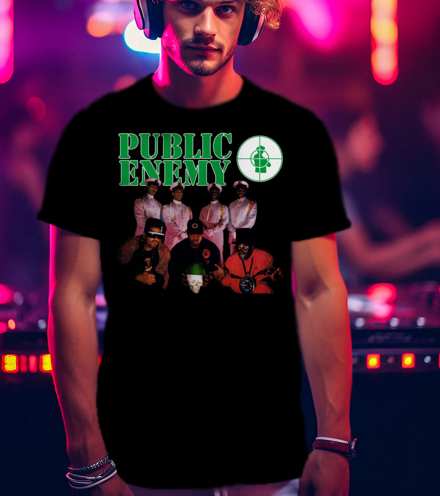 Public Enemy 1991 Group Photo With Target T-Shirt