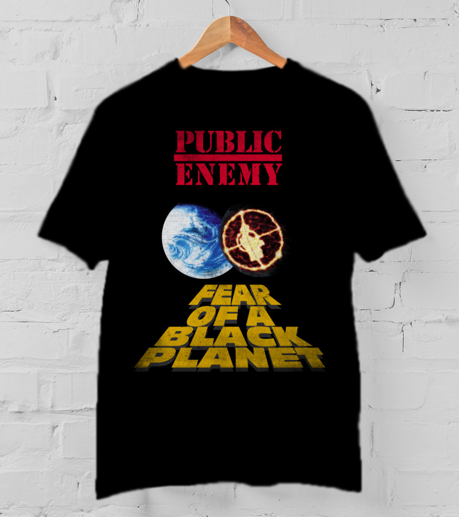 Public Enemy Fear Of A Black Planet Album Cover With Earth And Crosshair Symbol T-Shirt