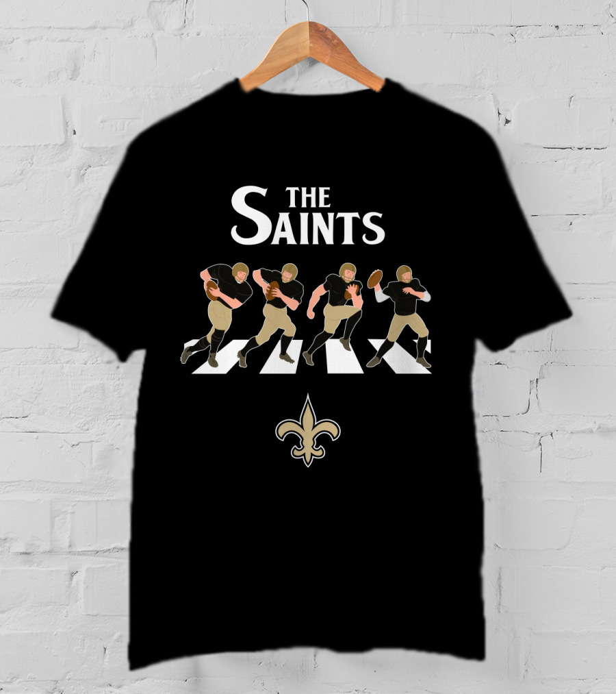 The Saints Abbey Road Football Players Fleur-De-Lis T-Shirt