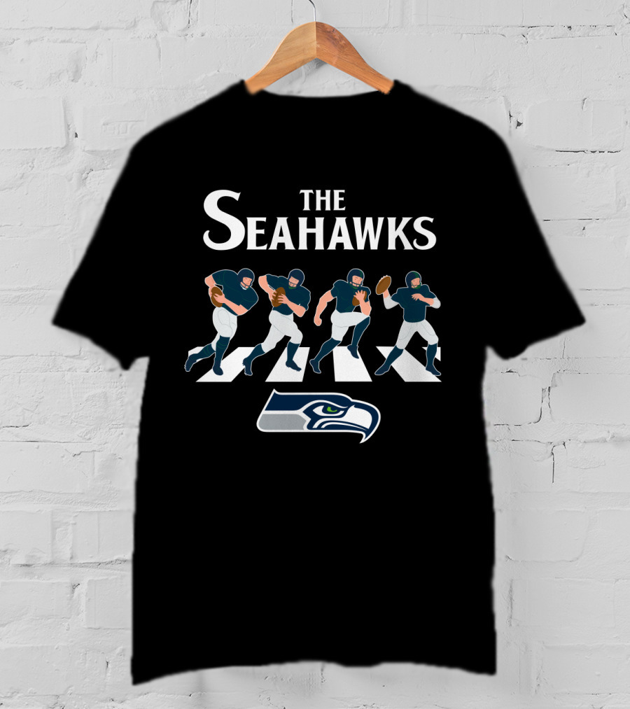 Seattle Seahawks Abbey Road Football Players Crossing T-Shirt