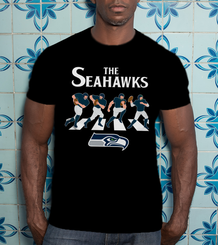 Seattle Seahawks Abbey Road Football Players Crossing T-Shirt