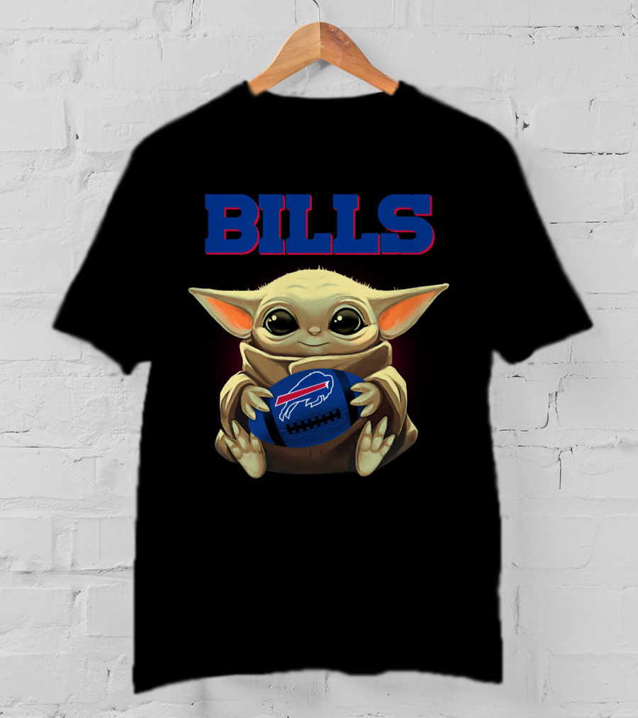 Bills Baby Yoda Football Buffalo Bills T-Shirt