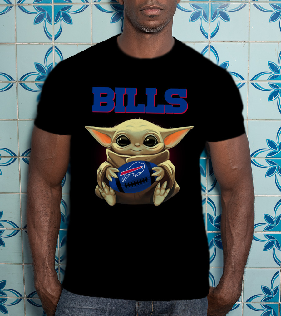 Bills Baby Yoda Football Buffalo Bills T-Shirt