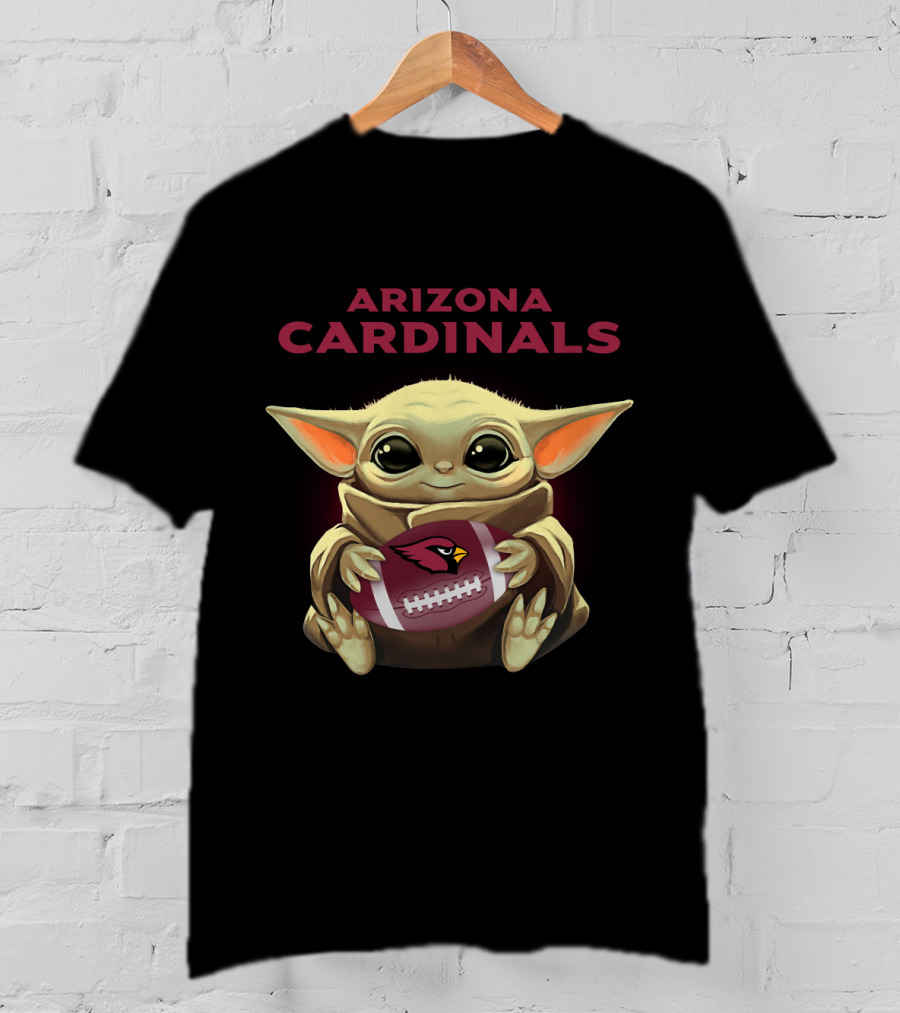 Arizona Cardinals Baby Yoda Football Holder T-Shirt