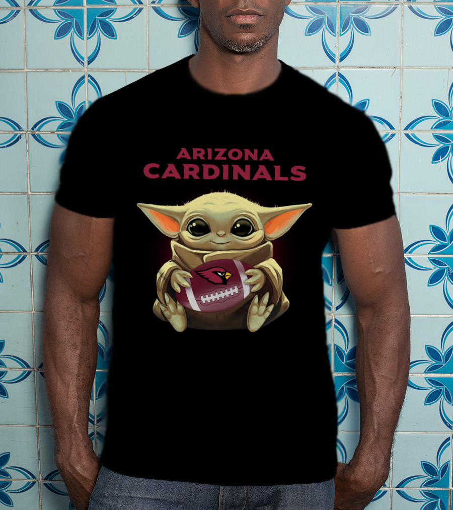 Arizona Cardinals Baby Yoda Football Holder T-Shirt