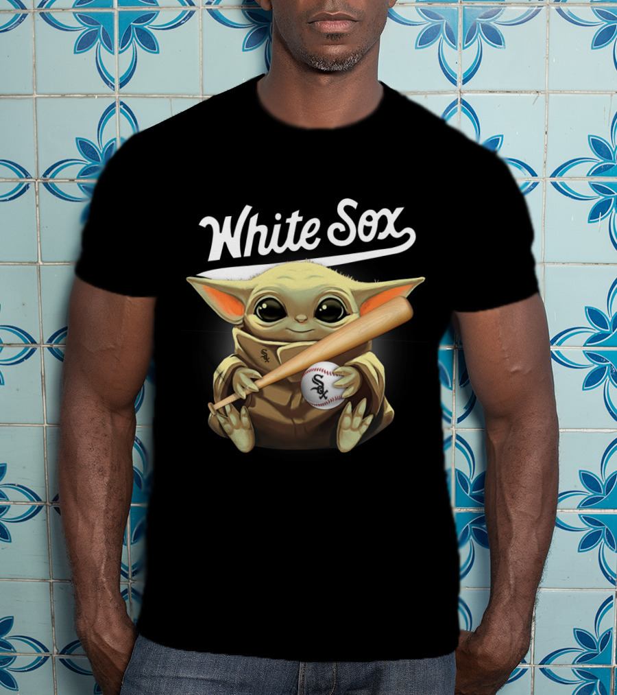 White Sox Baby Yoda With Bat And Baseball T-Shirt