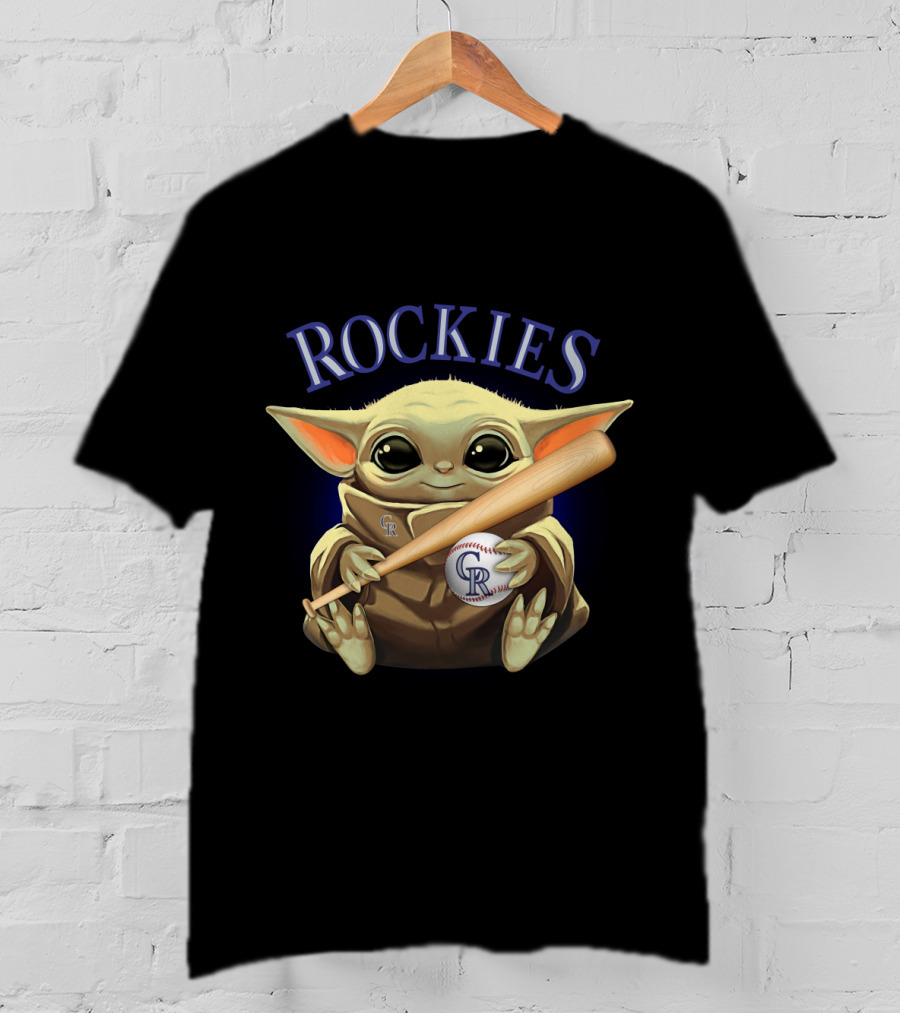 Rockies Baseball Alien Creature Holding Bat And Ball T-Shirt