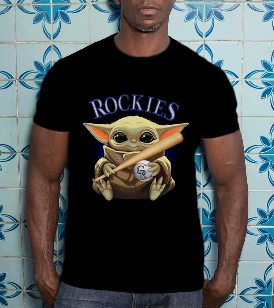 Rockies Baseball Alien Creature Holding Bat And Ball T-Shirt