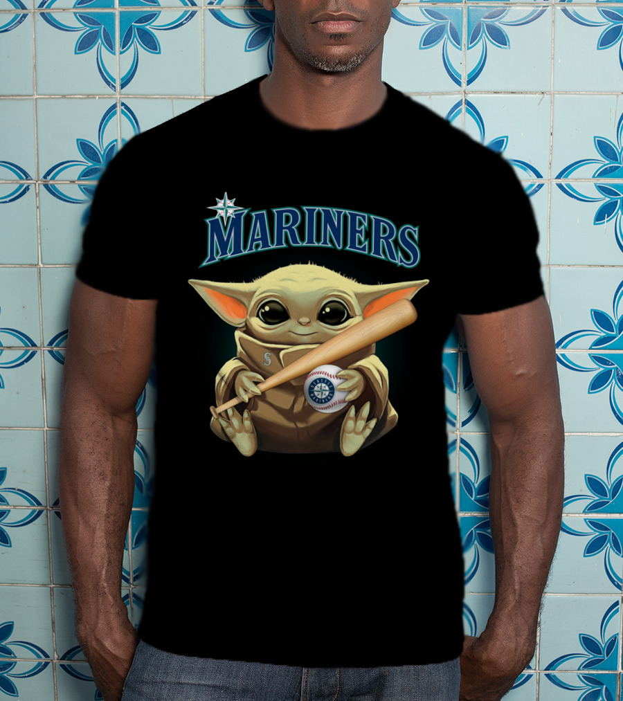Seattle Mariners Grogu Baseball Crossover T-Shirt