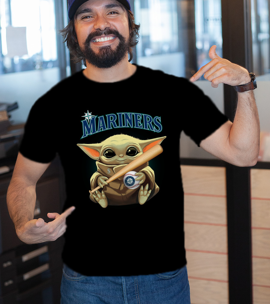 Seattle Mariners Grogu Baseball Crossover T-Shirt