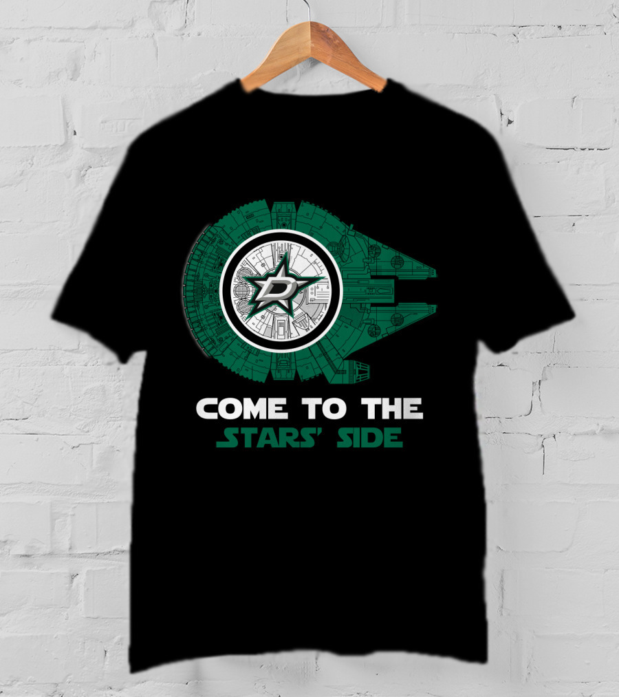 Come To The Stars' Side Dallas Stars Millennium Falcon T-Shirt