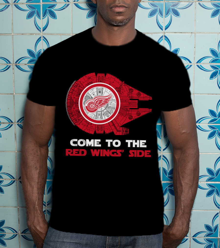 Come To The Red Wings' Side Millennium Falcon Detroit T-Shirt