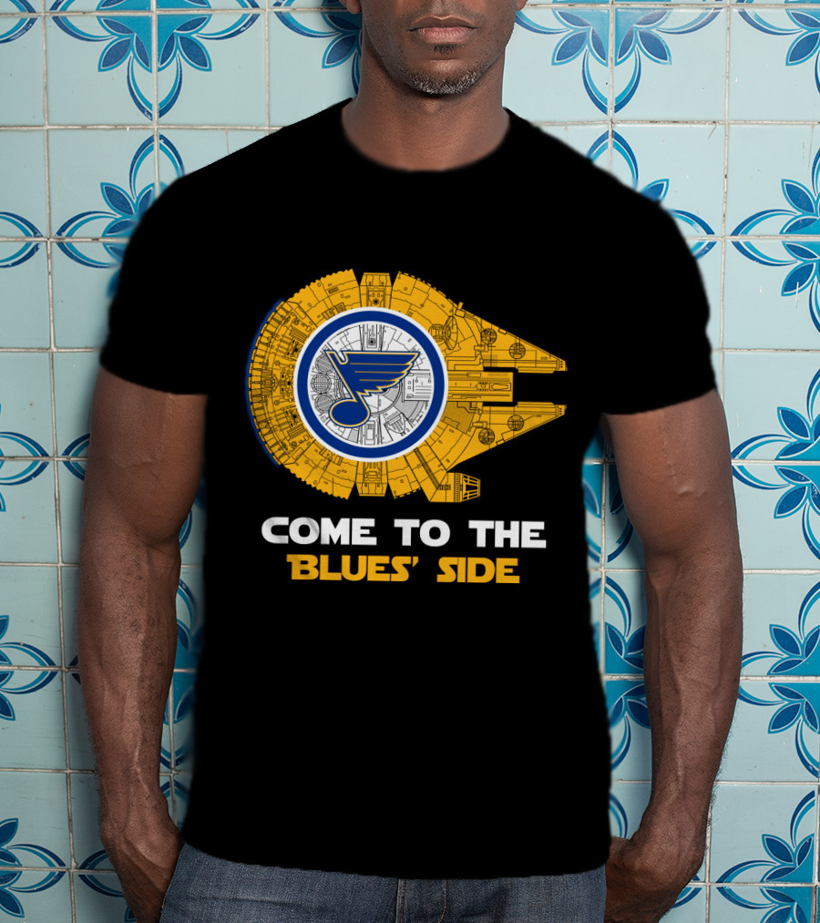 Come To The Blues' Side St. Louis Blues Millennium Falcon T-Shirt
