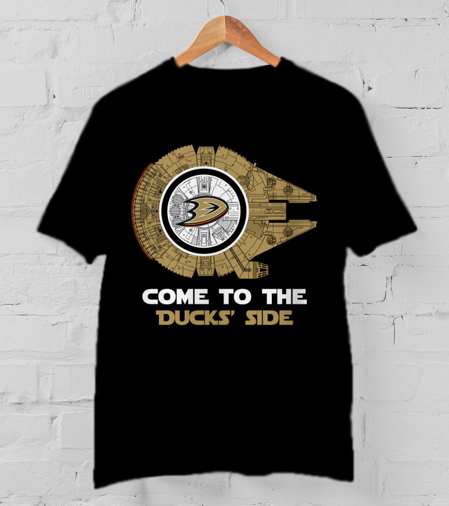 Anaheim Ducks Come To The Ducks' Side Millennium Falcon T-Shirt