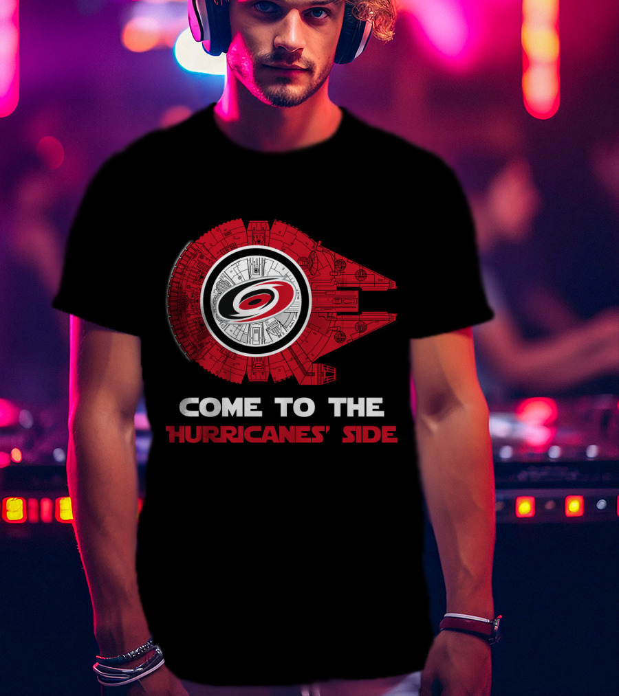 Come To The Hurricanes' Side Carolina Hurricanes Millennium Falcon T-Shirt