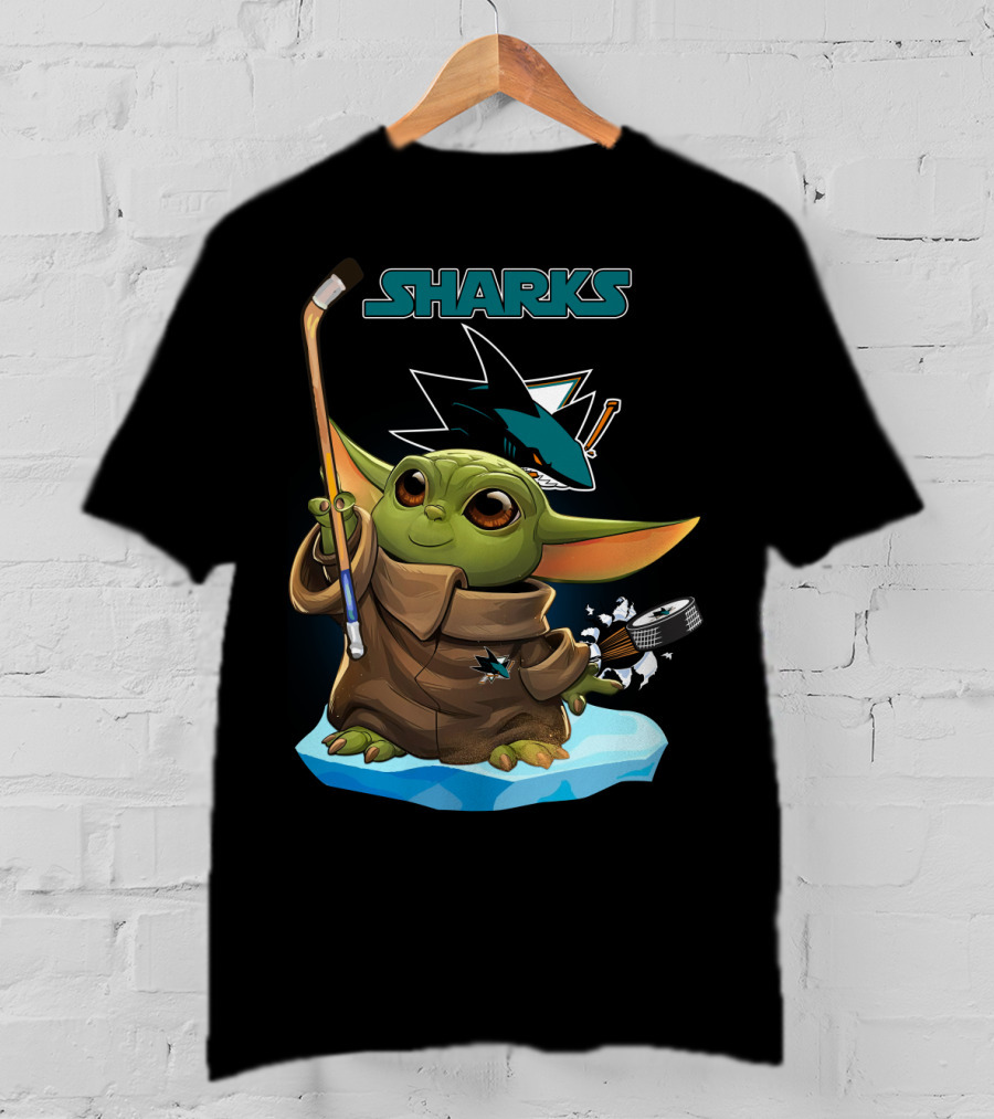San Jose Sharks Baby Yoda NHL Hockey Fan T-Shirt