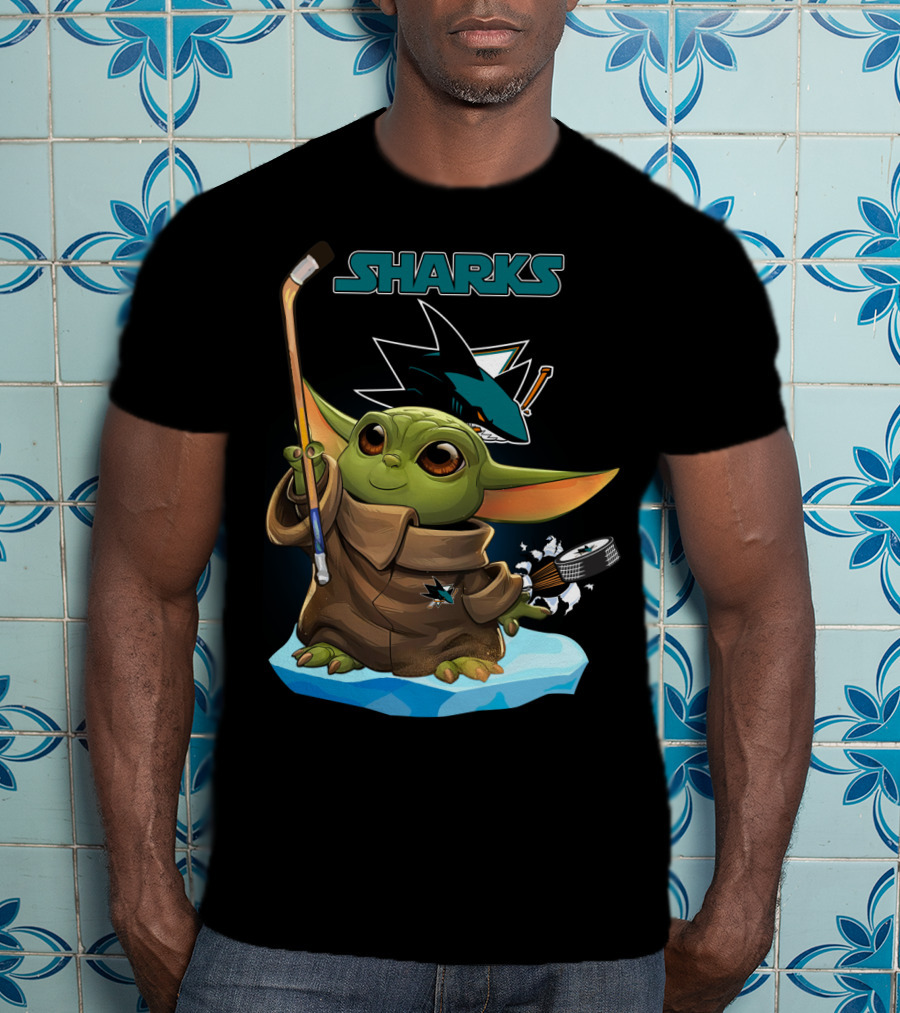 San Jose Sharks Baby Yoda NHL Hockey Fan T-Shirt