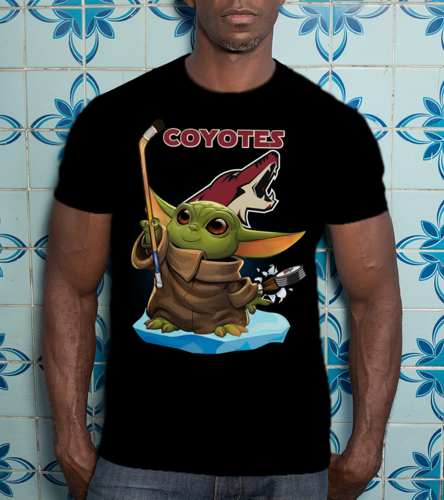 Coyotes Baby Yoda Hockey Nhl Icon Collaboration T-Shirt