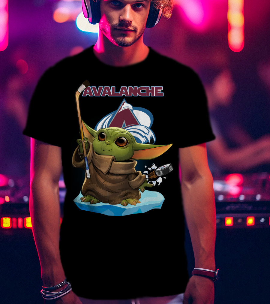 Colorado Avalanche Baby Yoda Hockey NHL Fan T-Shirt