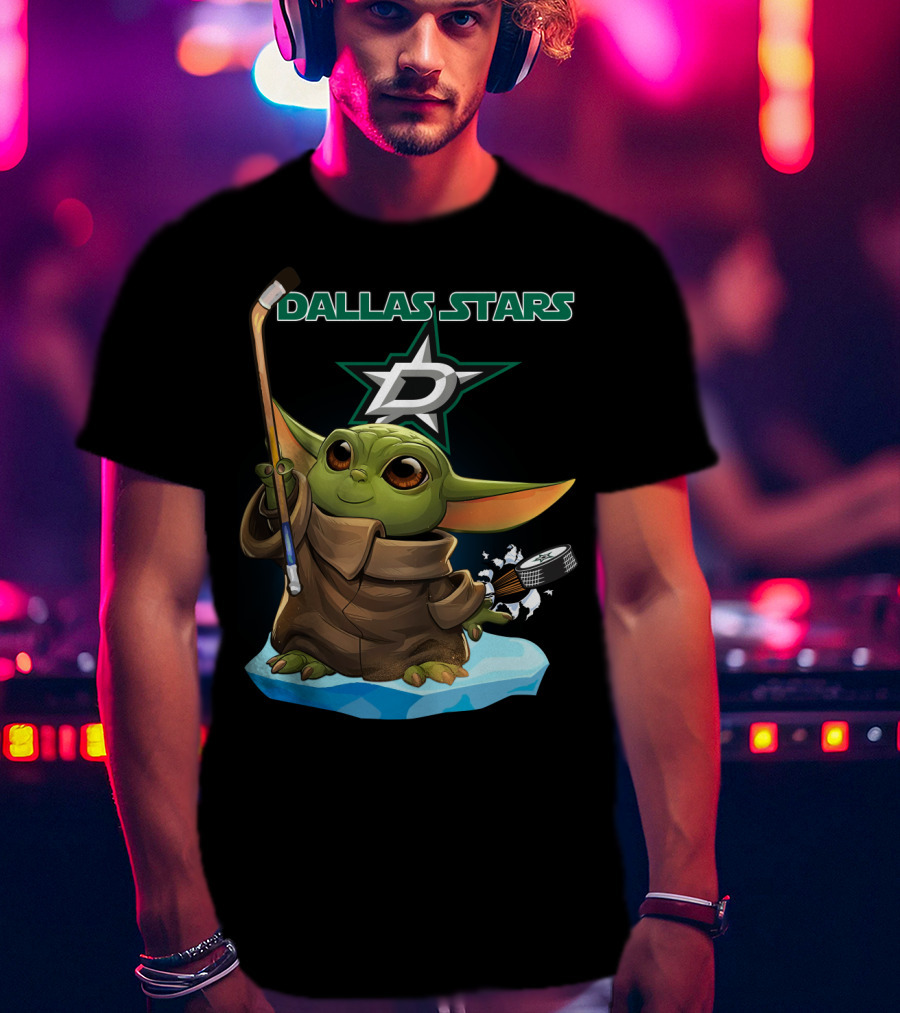 Dallas Stars Baby Yoda Hockey NHL T-Shirt