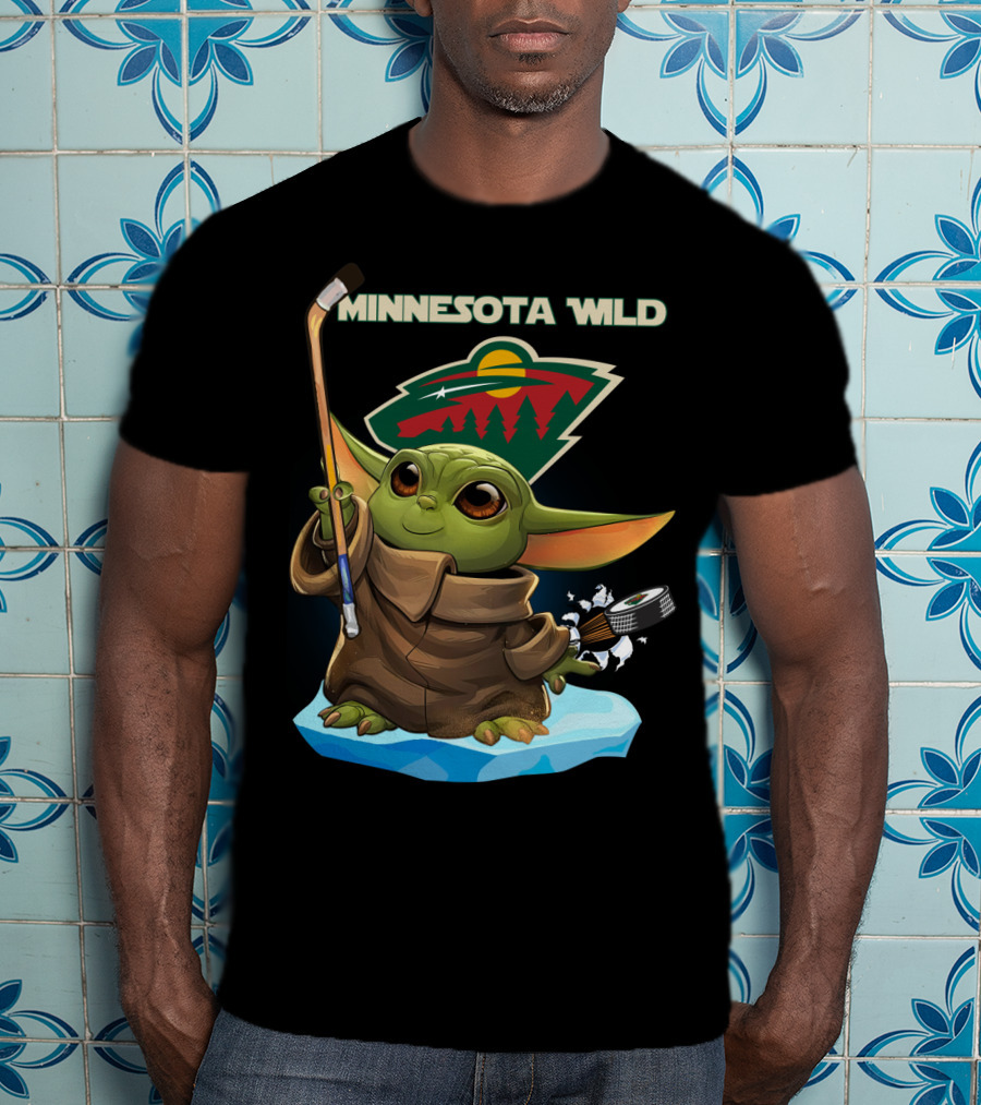 Minnesota Wild Baby Yoda Hockey NHL T-Shirt