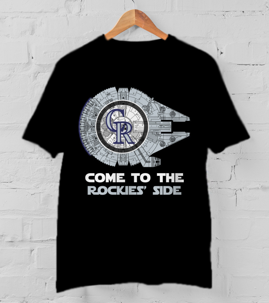 Come To The Rockies' Side Colorado Rockies Millennium Falcon MLB T-Shirt