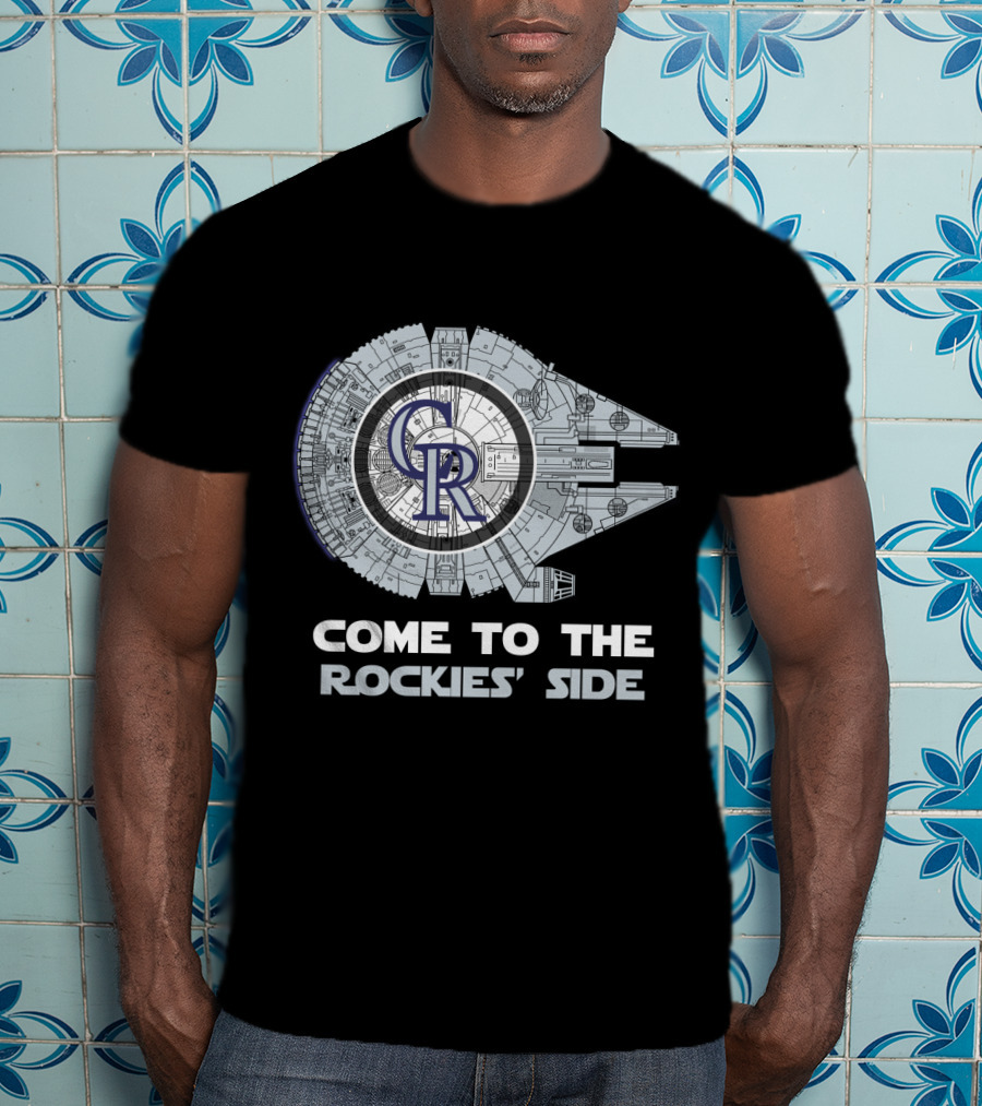 Come To The Rockies' Side Colorado Rockies Millennium Falcon MLB T-Shirt