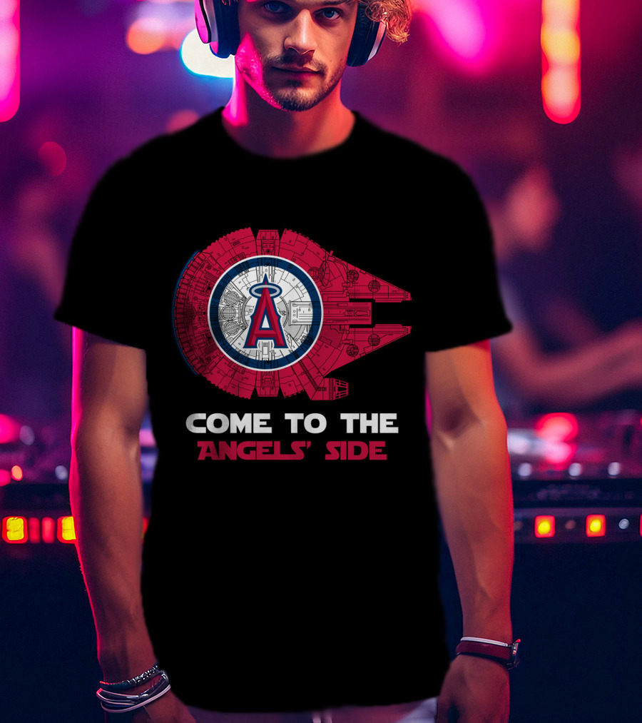 Los Angeles Angels Come To The Angels' Side Millennium Falcon MLB T-Shirt