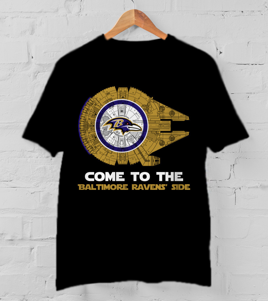 Come To The Baltimore Ravens' Side Millennium Falcon Nfl T-Shirt