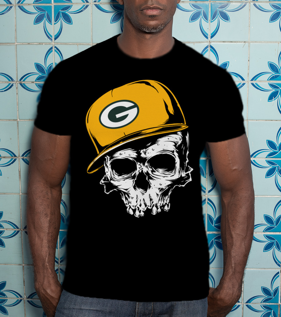Green Bay Packers Skull With Iconic Cap T-Shirt