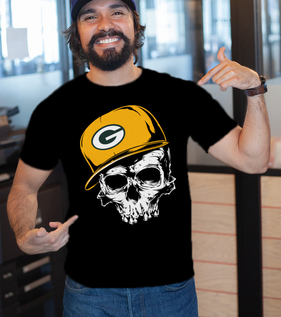 Green Bay Packers Skull With Iconic Cap T-Shirt