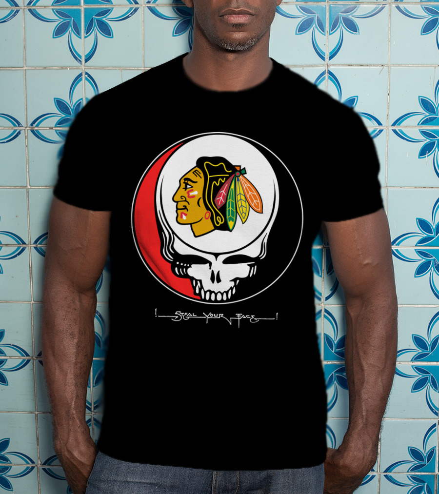 Chicago Blackhawks Steal Your Face Grateful Dead T-Shirt