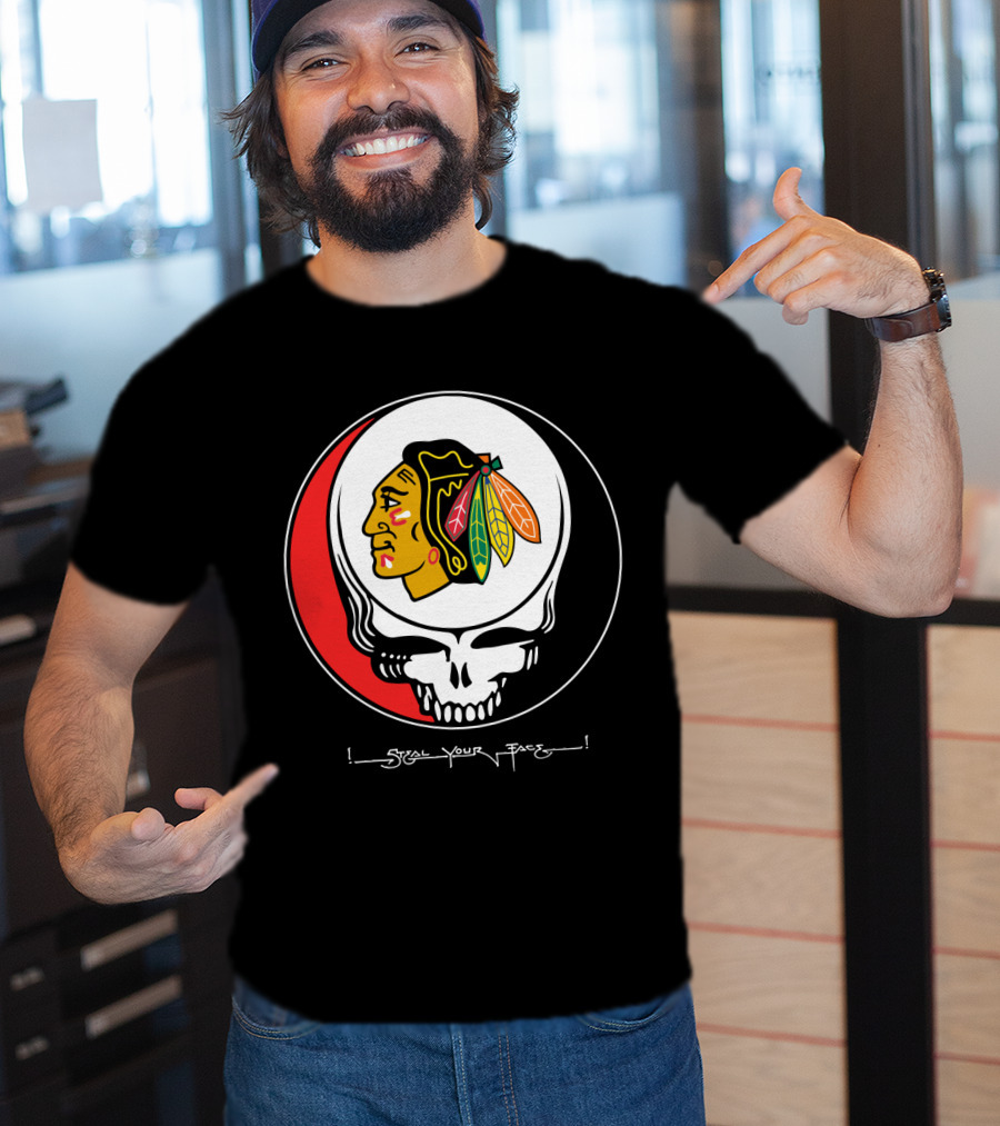 Chicago Blackhawks Steal Your Face Grateful Dead T-Shirt