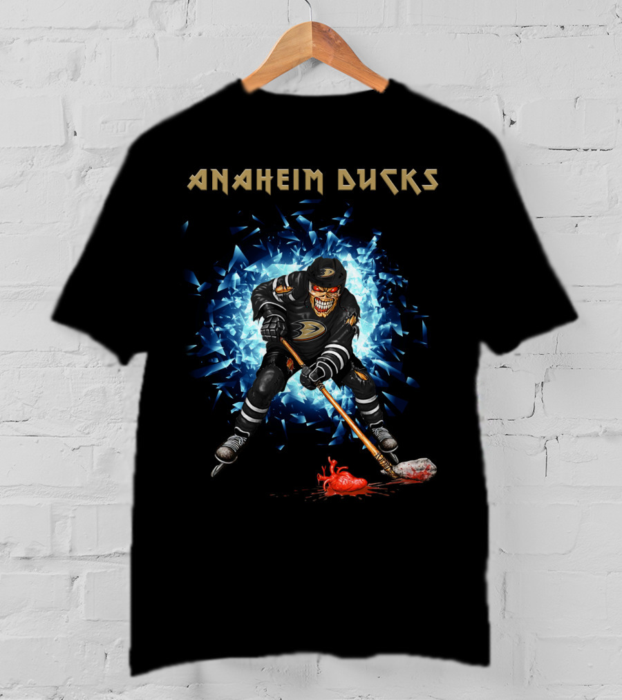 Anaheim Ducks Hockey Skeleton Dynamic Action T-Shirt