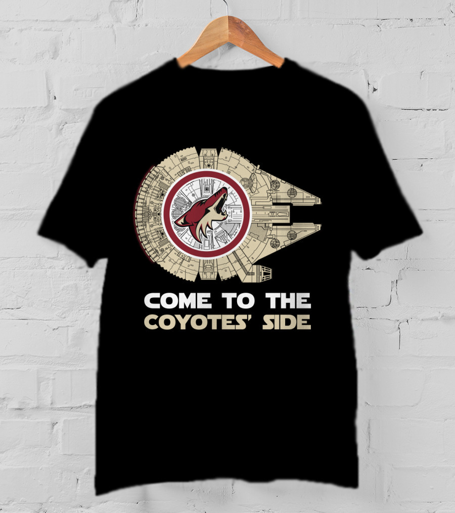 Come To The Coyotes' Side Arizona Coyotes Millennium Falcon T-Shirt