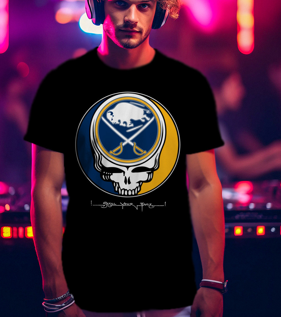 Grateful Dead Steal Your Face Buffalo Sabres Skull T-Shirt
