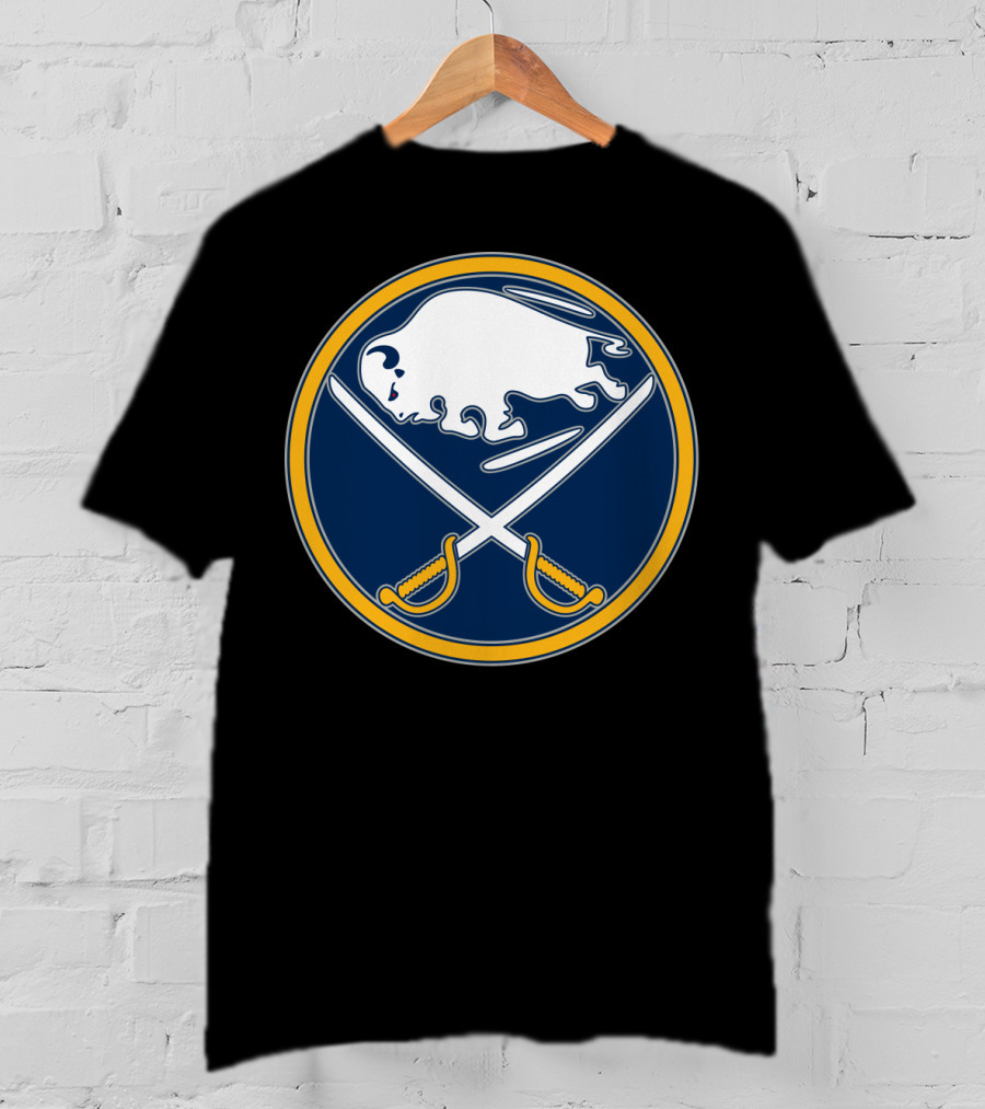 Buffalo Sabres Nhl Team Logo White Buffalo And Crossed Sabres T-Shirt