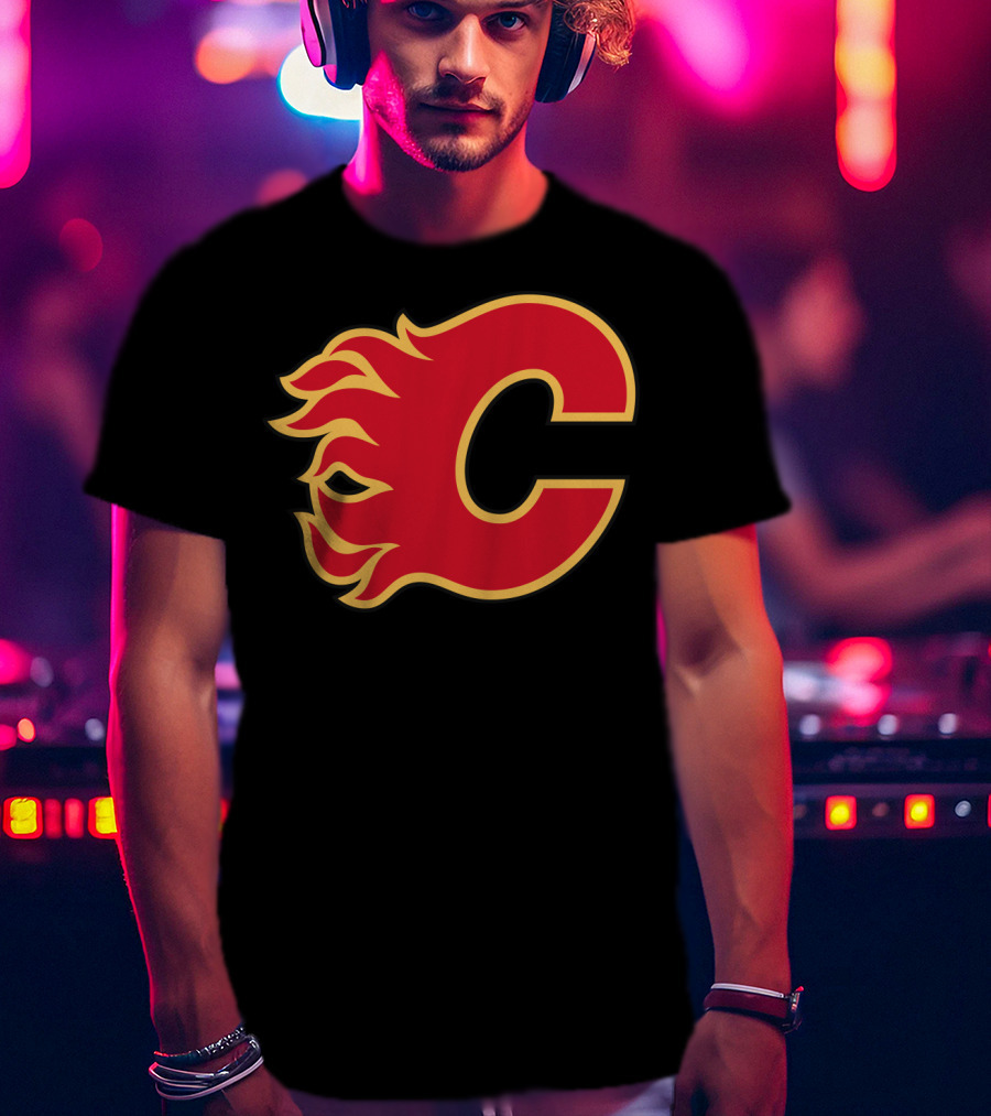 Calgary Flames Hockey Team Fiery T-Shirt