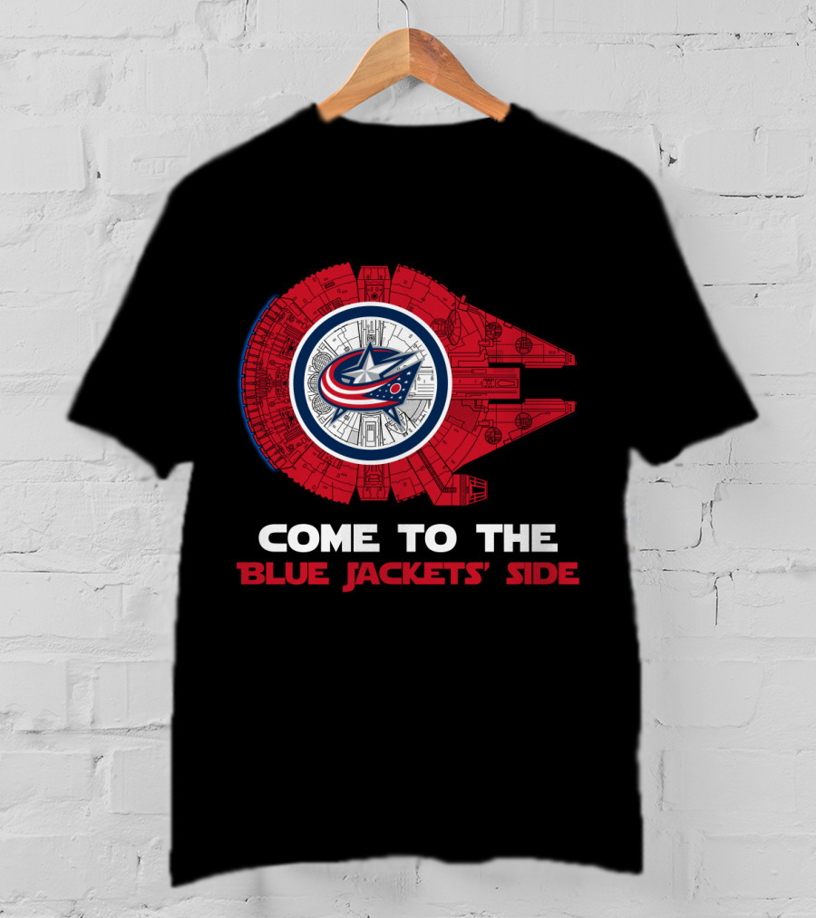 Columbus Blue Jackets Come To The Blue Jackets' Side Millennium Falcon T-Shirt