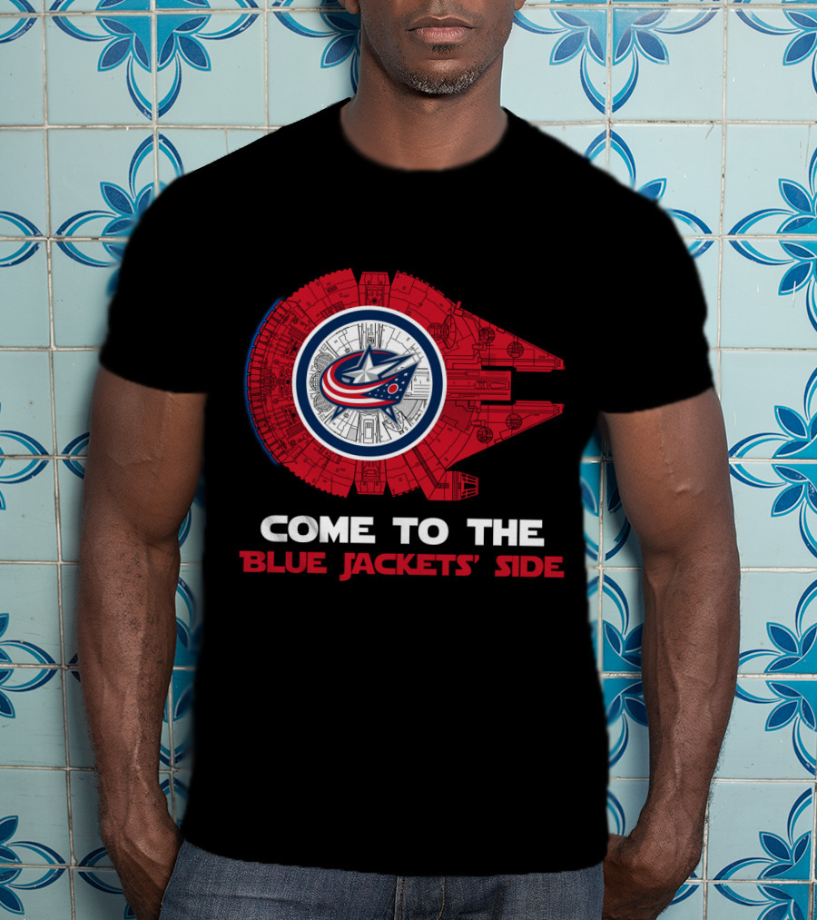 Columbus Blue Jackets Come To The Blue Jackets' Side Millennium Falcon T-Shirt