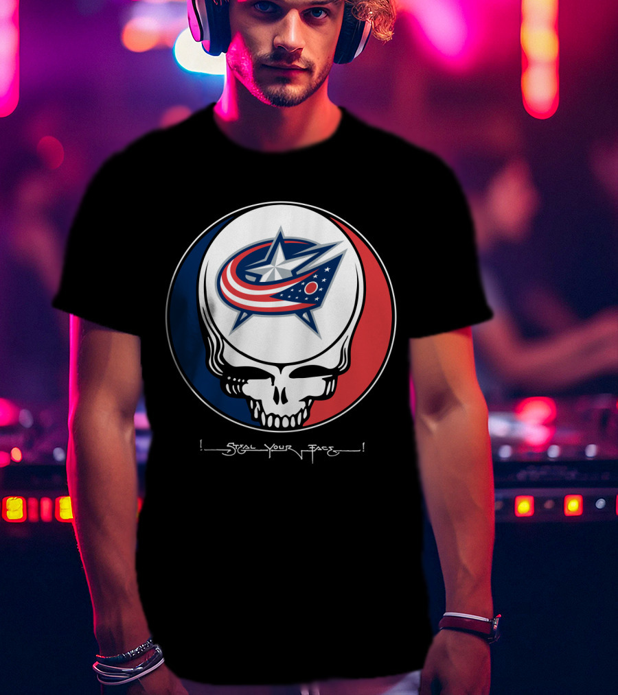 Steal Your Face Grateful Dead Columbus Blue Jackets T-Shirt