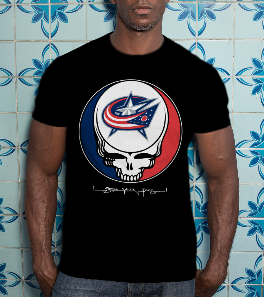 Steal Your Face Grateful Dead Columbus Blue Jackets T-Shirt