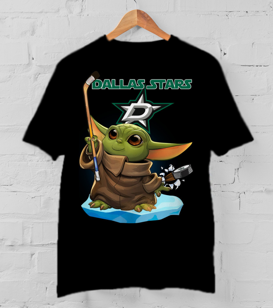 Baby Yoda Dallas Stars Hockey T-Shirt