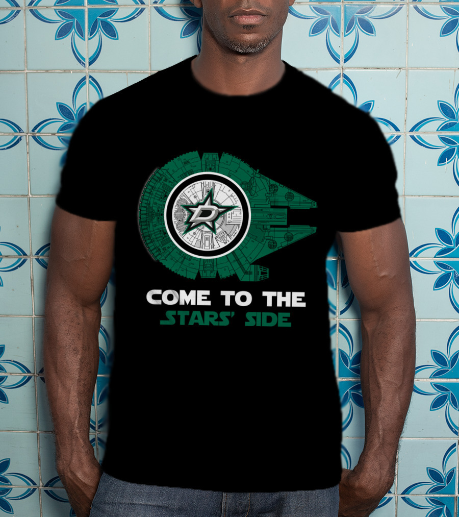 Come To The Stars' Side Dallas Stars Millennium Falcon T-Shirt