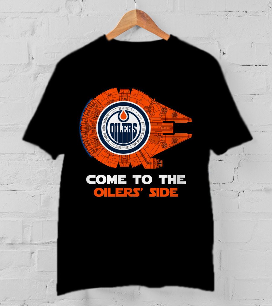 Come To The Oilers' Side Edmonton Oilers Millennium Falcon T-Shirt