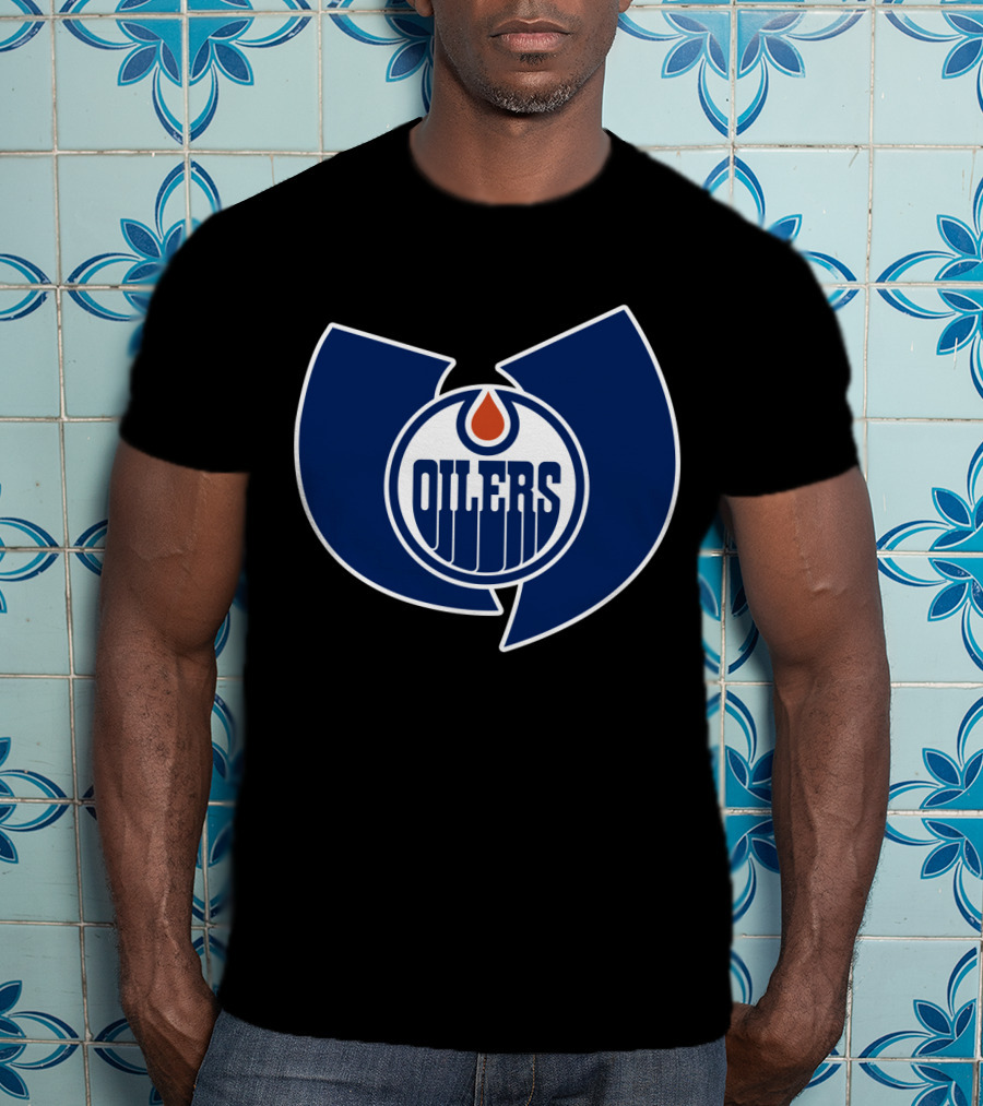 Edmonton Oilers Wu Tang Clan Logo Crossover T-Shirt