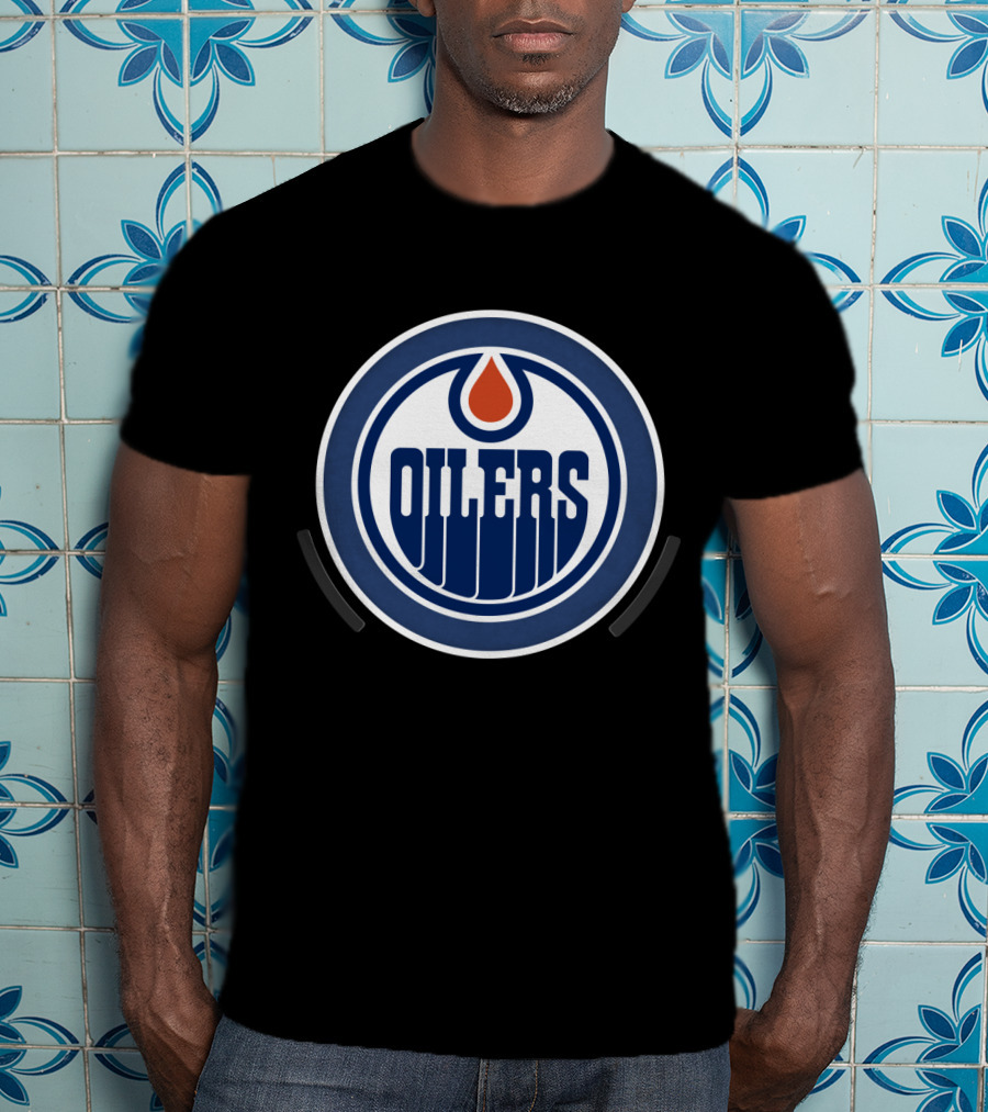 Edmonton Oilers Power Decal Logo Badge T-Shirt