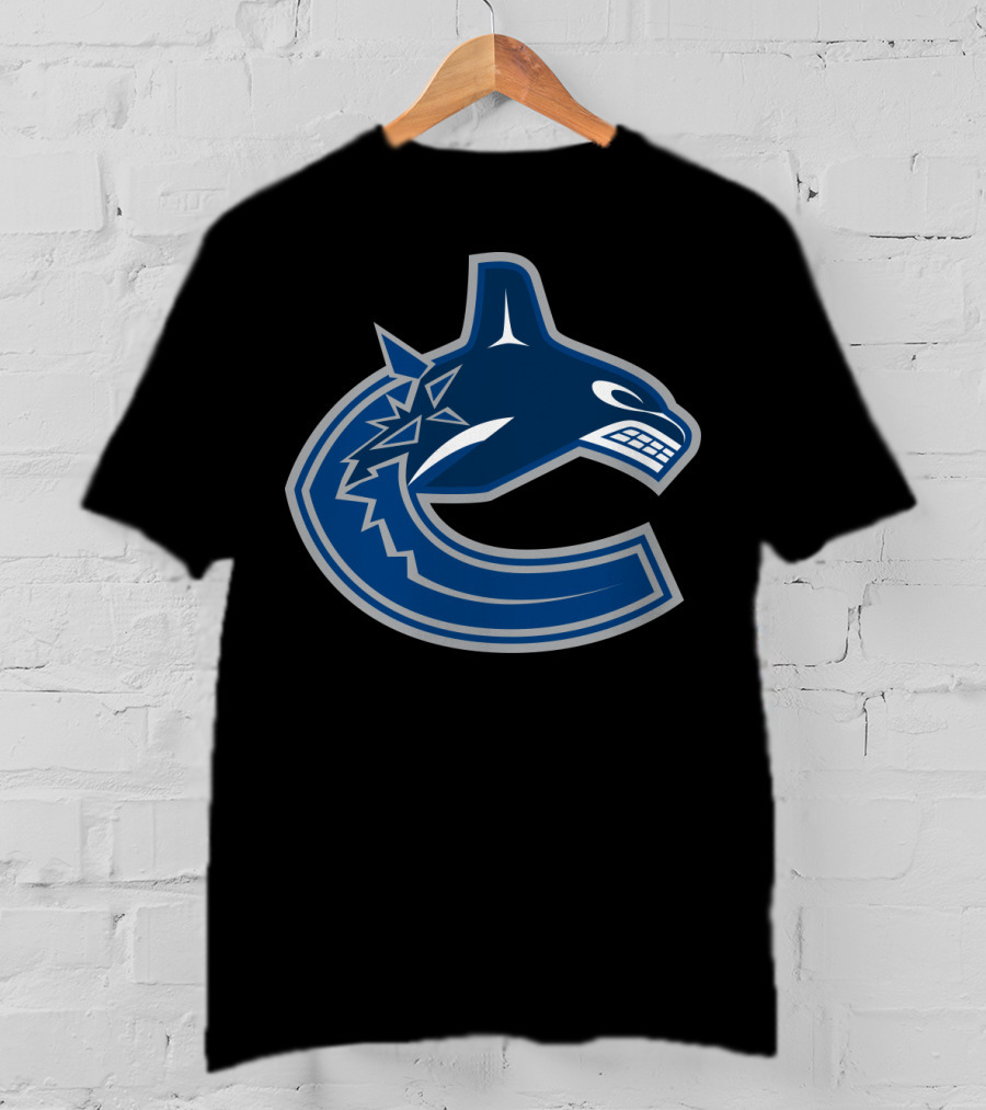 Vancouver Canucks Orca NHL Logo Crest T-Shirt