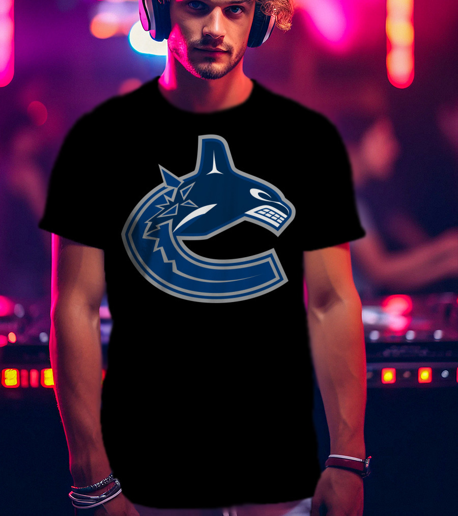 Vancouver Canucks Orca NHL Logo Crest T-Shirt